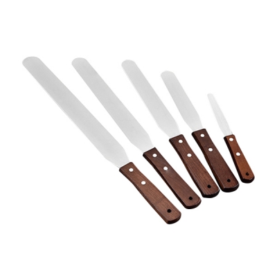 日本亚速旺 ASONE 木制手柄奶油抹刀 4英寸 CC-5658-01 4英寸