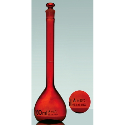 IWAKI 容量瓶(A级)茶色 55640-25-IS(1个) CC-4672-04