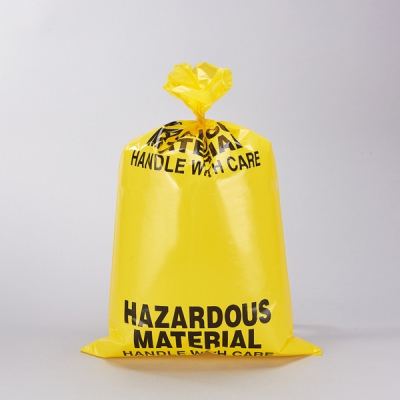 日本亚速旺 ASONE 黄色超厚 化学品处理袋 小号 带扎绳 50只包 CC-5086-02 小号 带扎绳