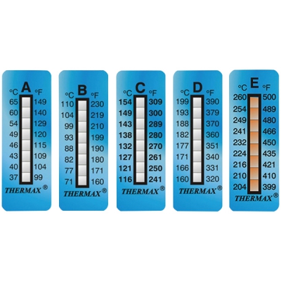 日本亚速旺 ASONE 进口测温纸 八格ABCDE 204～260℃ 1包(10条) CC-5229-04 204～260