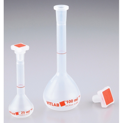 VITLAB PMP容量瓶(帯PP塞)B级 100ml 7560181 1个 5-5684-13 100ml 7560181
