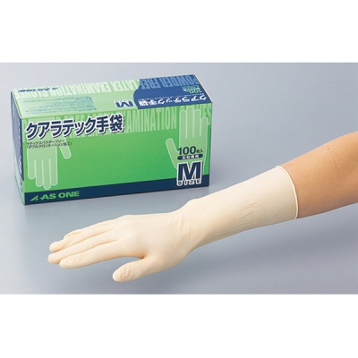 日本亚速旺 ASONE 乳胶手套(12英寸无粉) DX无粉 S 100只盒 8-4053-03 S