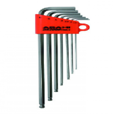 日本 ASH 旭金属工业 AQS0710 长圆珠尖六角扳手7件套